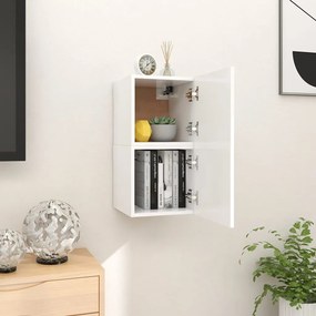 vidaXL Móvel de TV de parede 2 pcs 30,5x30x30 cm branco