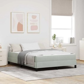vidaXL Cama Box com colchão Cinzento-claro 140 x 220 cm tecido