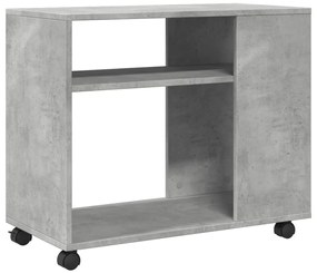 Mesa de apoio com rodas derivados de madeira cinzento cimento