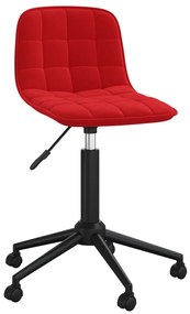 vidaXL Cadeira de escritório giratória veludo vermelho tinto
