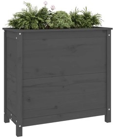 Vaso/floreira de jardim 82,5x40x78 cm pinho maciço cinzento