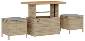 Conjunto de Sofá de Jardim vidaXL de 10 Peças com Almofadas Bege Ratta