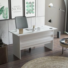 Conjunto de Mobiliário de Escritório VO9 – Branco – Secretária 140x73,