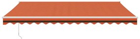 Toldo retrátil automático 4x3 m laranja e castanho