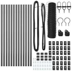 Conjunto de Cercamento Conjunto de 2 Cinza Metal 25 x 0,5 m