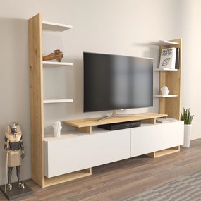 Suporte de TV Ava – Branco Carvalho – 183,6x140x31,7 cm