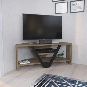 Móvel para TV Karin – Nogueira e Preto – 90x35x36,8 cm