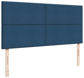 Estrutura de cama otomana com colchões 180x200cm tecido azul