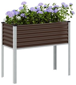 Vaso/floreira de jardim 100x41x90 cm aço castanho