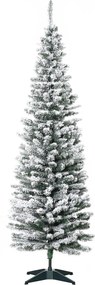 HOMCOM Árvore de Natal artificial, 210 cm, galhos de PVC com neve, dobrável, suporte metálico, Verde/Branco | Aosom Portugal