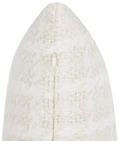 Almofada decorativa em tecido creme e branco 45 x 45 cm DOURIS Beliani