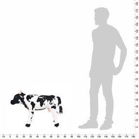 Brinquedo de montar vaca peluche preto e branco XXL