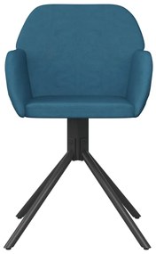 Cadeiras de jantar giratórias 2 pcs veludo azul