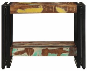 Mesa de centro multicor 50x50x38 cm madeira maciça recuperada