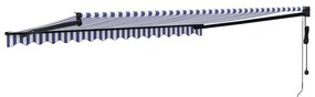 Toldo retrátil automático com 4x3 m azul e branco