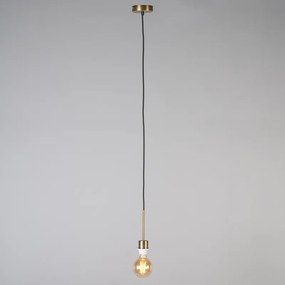 Candeeiro de suspensão moderno bronze com abajur 45 cm preto - Combi 1 Country / Rústico,Moderno