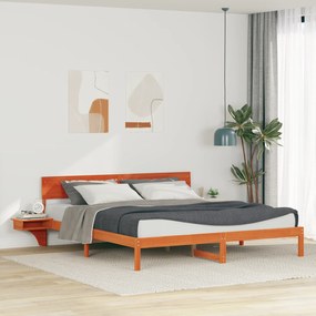 vidaXL Estrutura da Cama com cabeceira Castanho-mel 200 x 200 cm