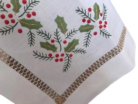 175x275 cm Toalha de mesa de linho bordada a mão -  bordados da lixa - Creative Navidad / Natal