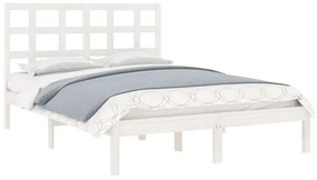 Estrutura cama pequena casal 120x190 cm pinho maciço branco