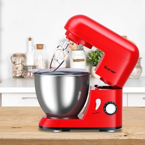 Batedeira eléctrica com taça de aço inoxidável com gancho de amassar e moedor 33,5 x 23,5 x 30,5 cm vermelho