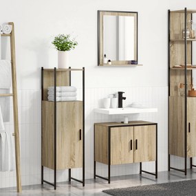 Conjunto de Móveis de Casa de Banho vidaXL 3 Peças Carvalho Sonoma Mad