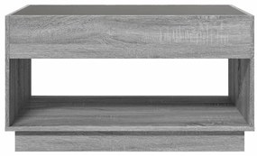 Mesa de centro luzes LED Infinity 90x50x50 cm cinzento sonoma