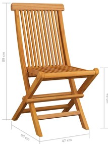 Cadeiras de jardim c/ almofadões xadrez cinzento 2 pcs teca