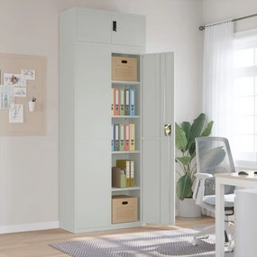 vidaXL Arquivador 90x40x240 cm aço cinzento-claro