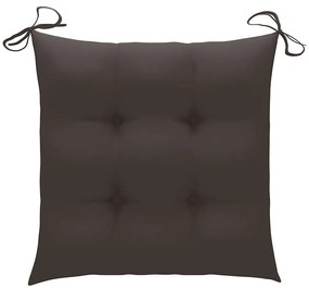 Cadeiras de jardim empiháveis c/ almofadões 6 pcs teca maciça