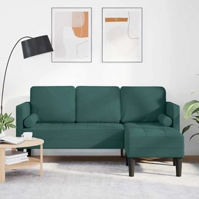 vidaXL Conjunto de Sofás Verde Escuro 173 x 131 x 67 cm tecido