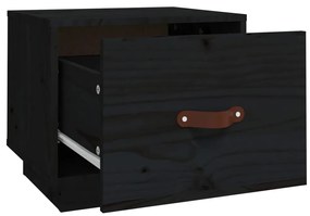 Mesas de cabeceira 2 pcs 40x34x35 cm pinho maciço preto
