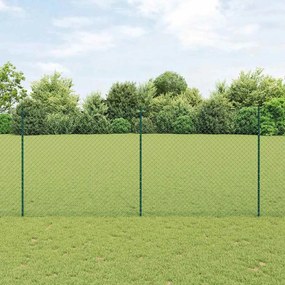 Cerca de Cadeia com 10 Postes U Verde 1.4x10 m Aço