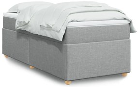 Cama com molas/colchão 90x190 cm tecido cinzento-claro