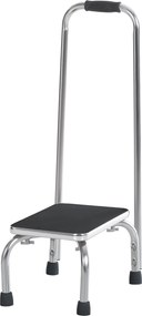 Degrau com barra de apoio para idosos 43  x 31  x 86,5 cm- degrau de segurança - Degrau de acesso à banheira Aço galvanizado cinzento metalizado, pret