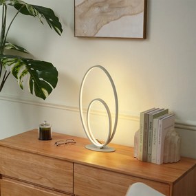 Candeeiro de mesa de design bege com LED regulável em 3 níveis - Boomerang