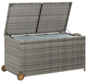 Caixa de arrumação p/ jardim 120x65x61 cm vime PE cinza-claro
