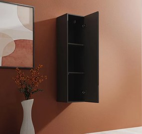 Armário Suspenso Paçô – 30x120 cm – Cinzento com Porta Alto Brilho e C