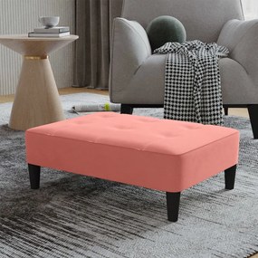 vidaXL Apoio de pés 78x56x32 cm veludo rosa