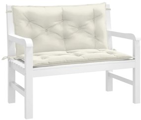 Almofadões banco jardim 2pcs 100x50x7cm mesclado tecido creme