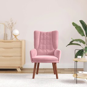 Cadeira Relaxante vidaXL Veludo Rosa