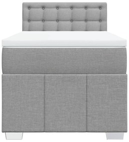 Cama com molas/colchão 80x200 cm tecido cinza-claro