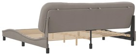 Cama sem colchão 200x200 cm tecido cinzento-acastanhado