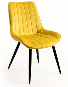 Cadeira Lene Veludo - Amarelo