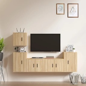 vidaXL Conjunto móveis de TV 5 pcs madeira processada carvalho sonoma