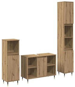 vidaXL Conjunto de Móveis de Banheiro 3 pcs Carvalho Artesanal
