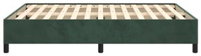 Estrutura de cama 140x190 cm veludo verde-escuro