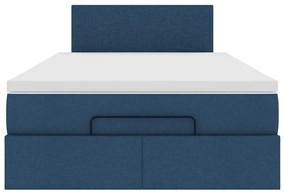 Cama otomana com colchão 120x200 cm tecido azul