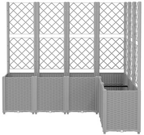 Vaso/floreira jardim c/ treliça 160x120x140 cm PP cinza-claro