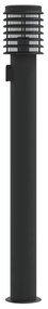 Candeeiro chão exterior c/ tomada 3 pcs 110 cm aço inox. preto