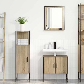 Conjunto de Móveis de Casa de Banho vidaXL 3 Peças Carvalho Sonoma Mad